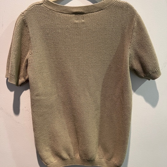 Kids Tan Knit Short Sleeve Top - Picture 4 of 4